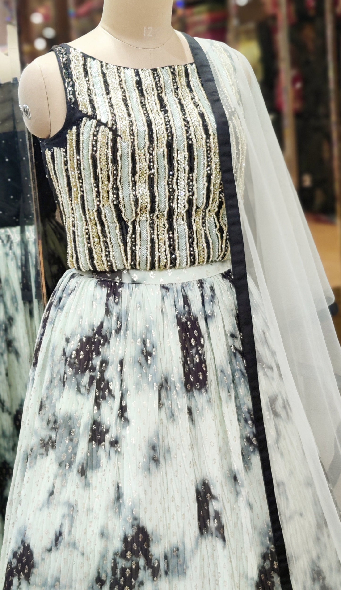 Midnight Élan Black & Ivory Lehenga Choli