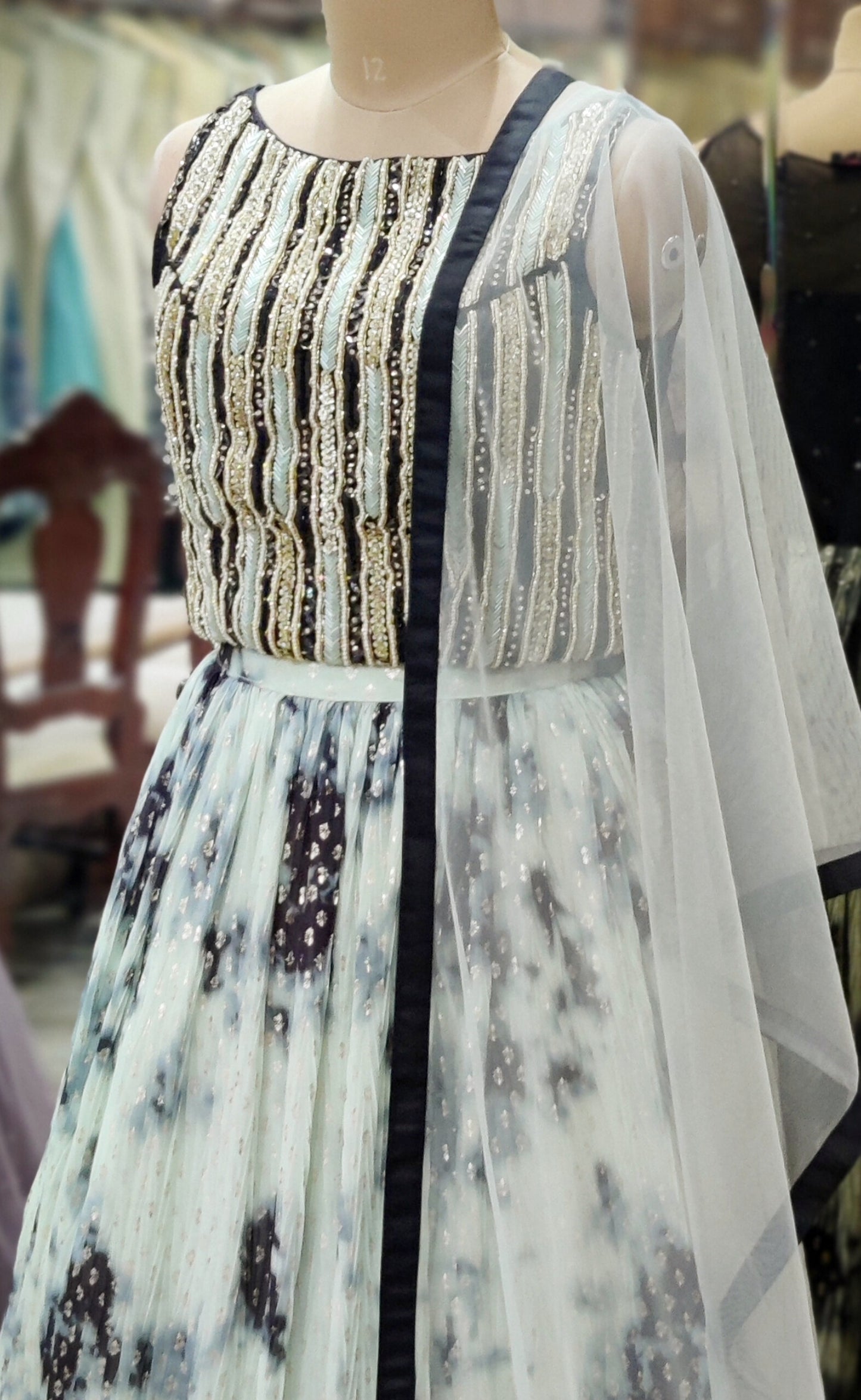 Midnight Élan Black & Ivory Lehenga Choli