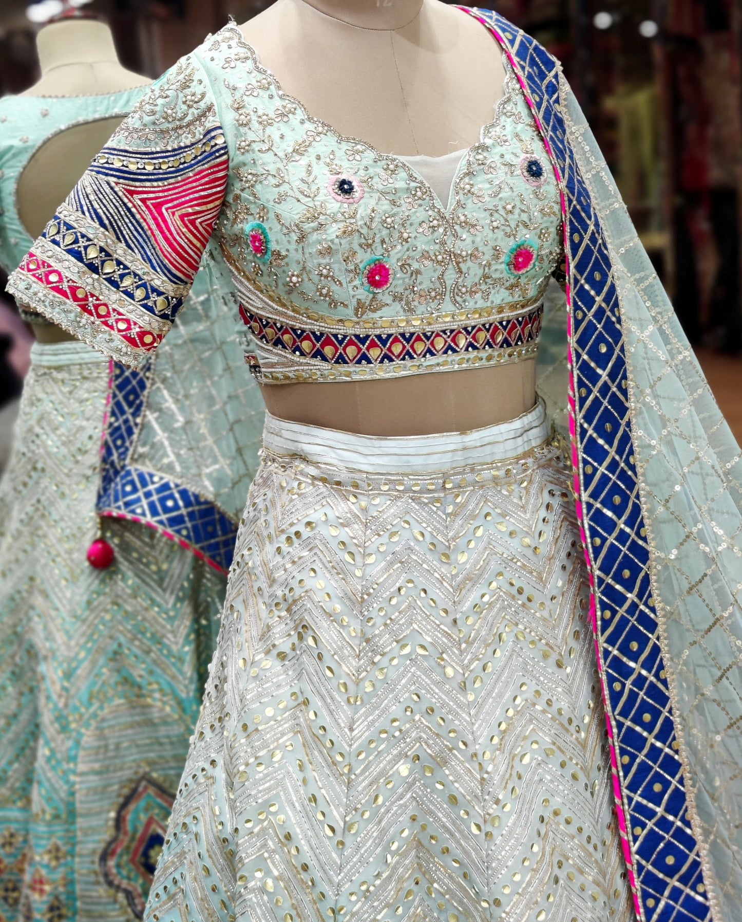 Blush Royale Handcrafted Peach Pink Lehenga Choli