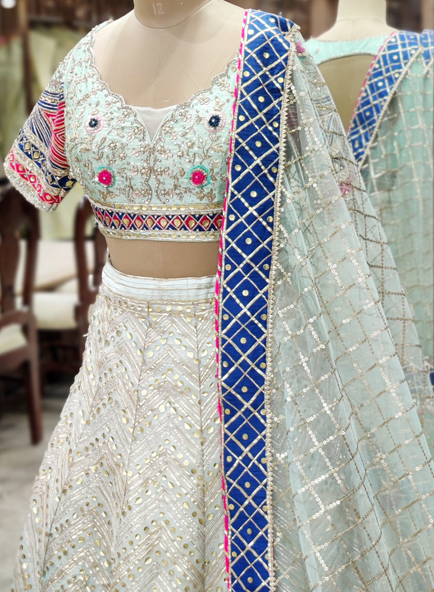 Blush Royale Handcrafted Peach Pink Lehenga Choli