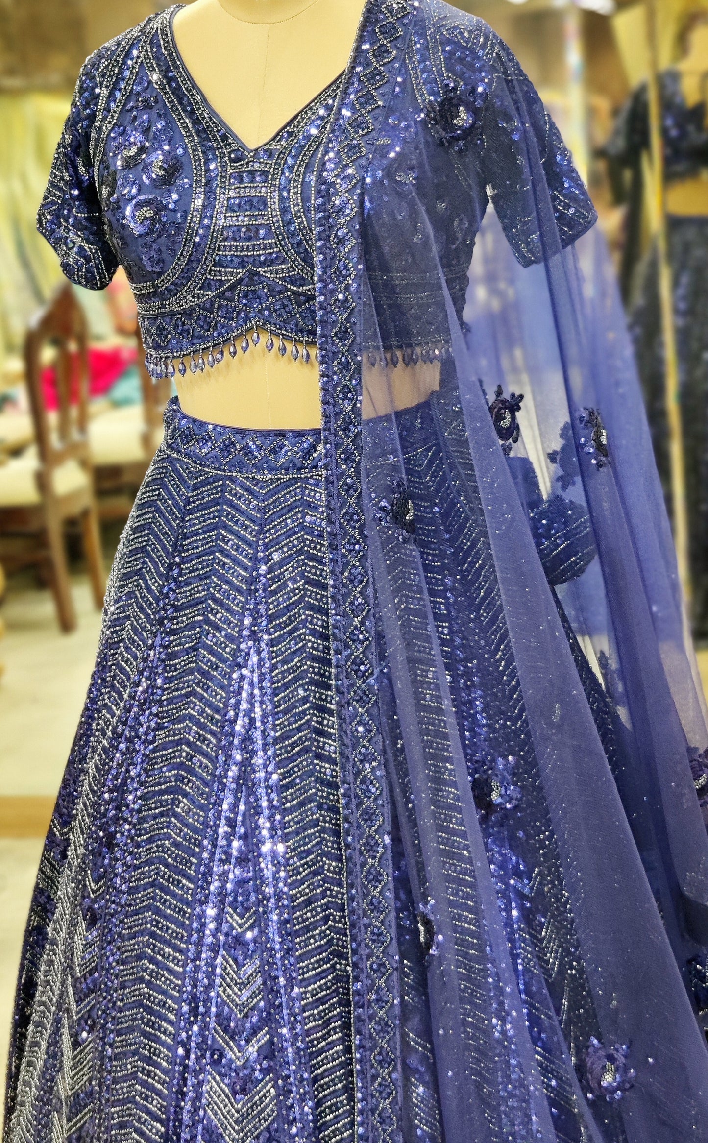 Royal Blue Heritage Lehenga Choli 💙