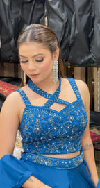 Royal Blue Spiral Dupatta Style Suit – Saluja Store