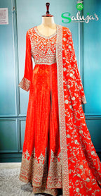 Front Cut Anarkali With Lehanga