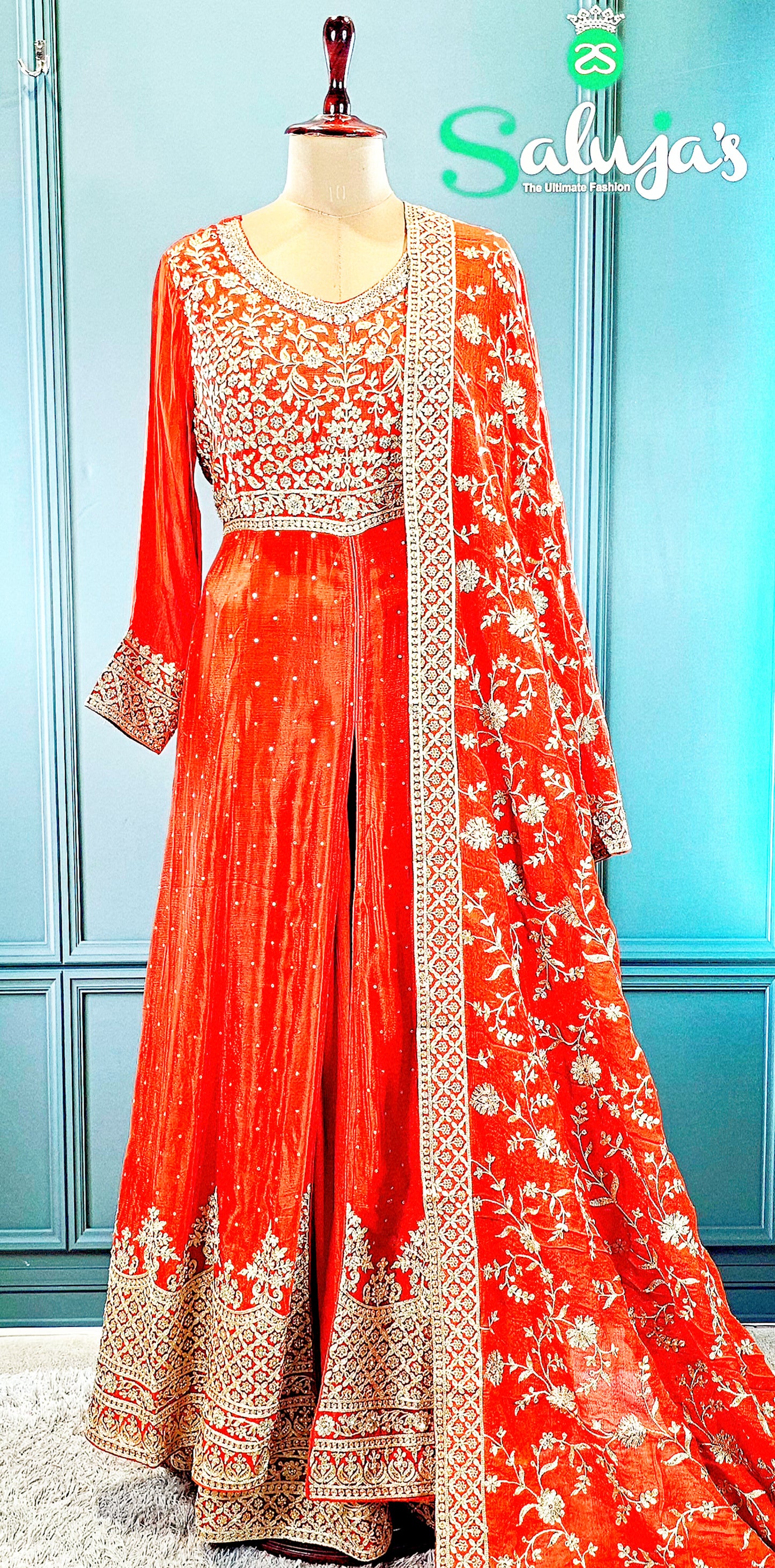 Front Cut Anarkali With Lehanga