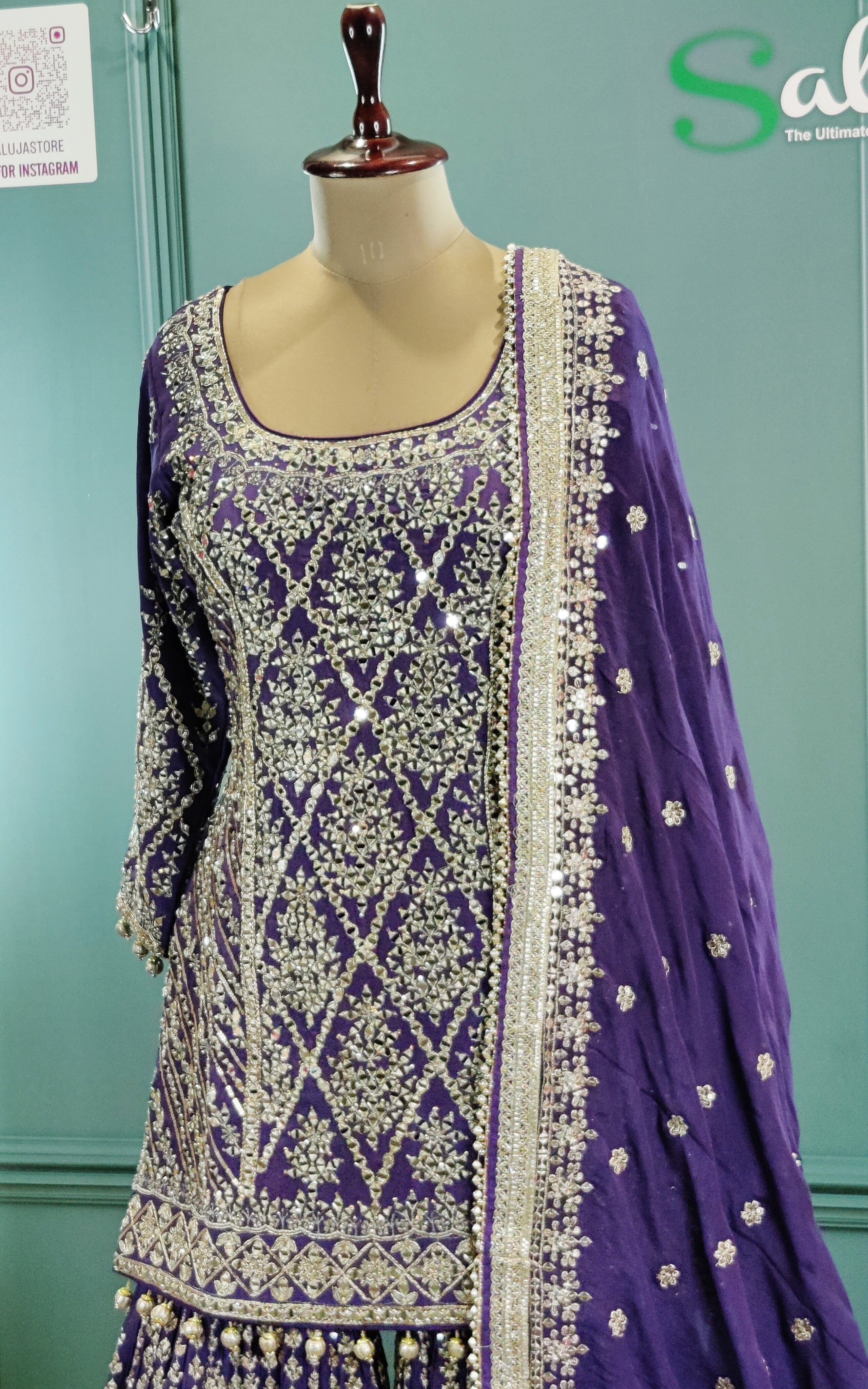 Purple Sharara Garara