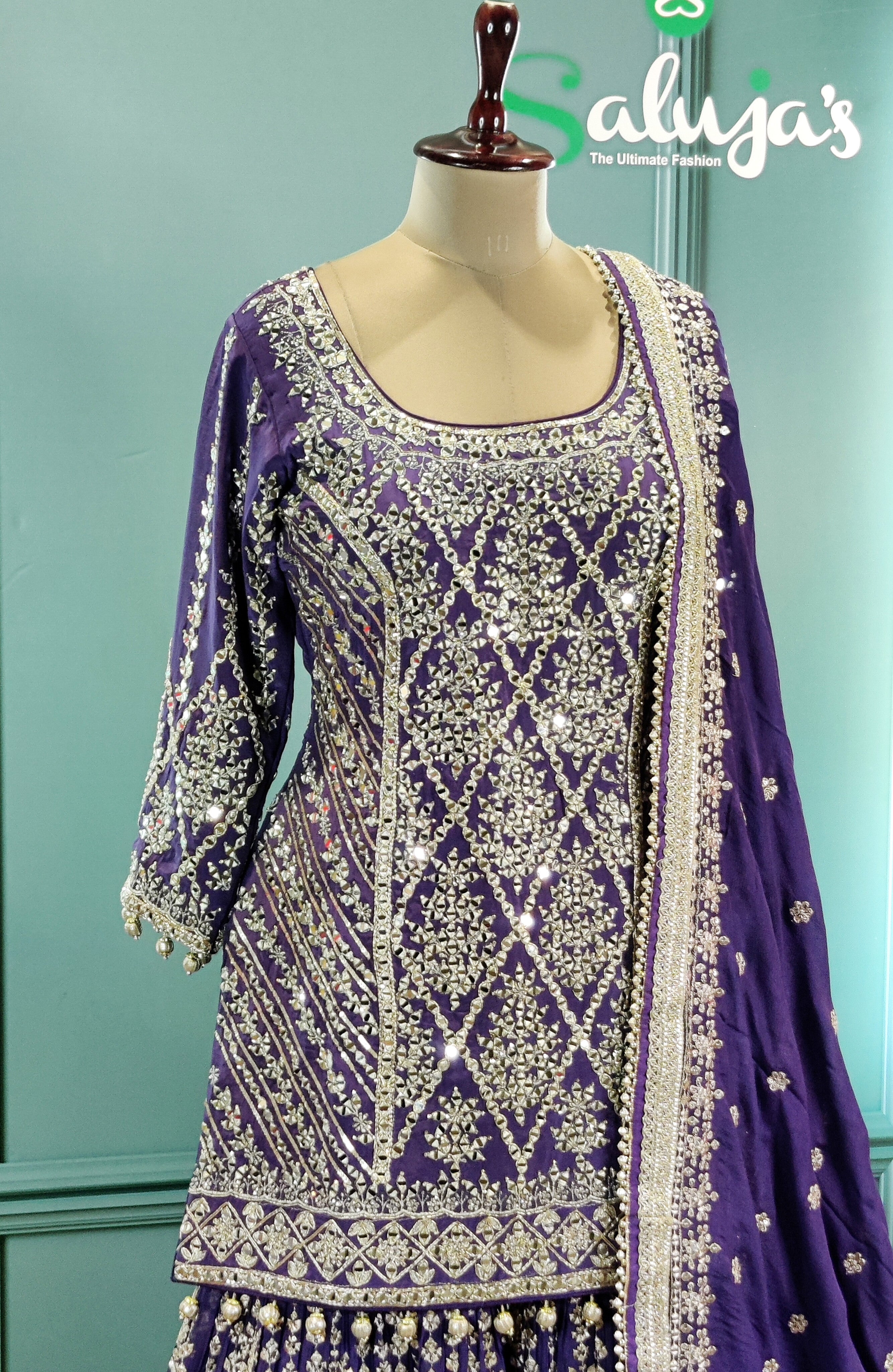 Purple Sharara Garara