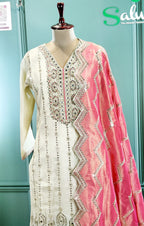 Lacha Suite With Cut Work Dupatta