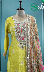 Radiant Lemon Yellow Sharara Suit with Festive Flair