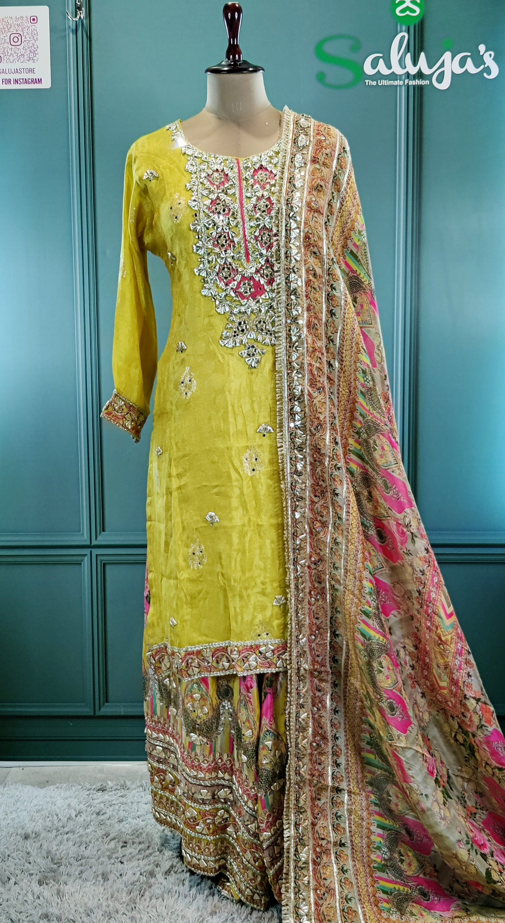 Radiant Lemon Yellow Sharara Suit with Festive Flair