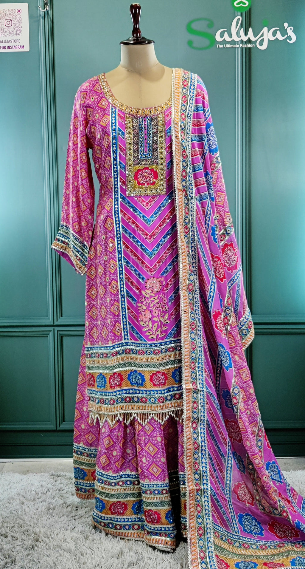 Elegant Blush Pink Sharara Suit with Delicate Embroidery