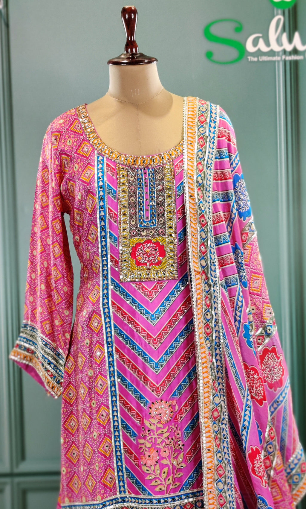 Elegant Blush Pink Sharara Suit with Delicate Embroidery