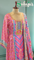 Elegant Blush Pink Sharara Suit with Delicate Embroidery