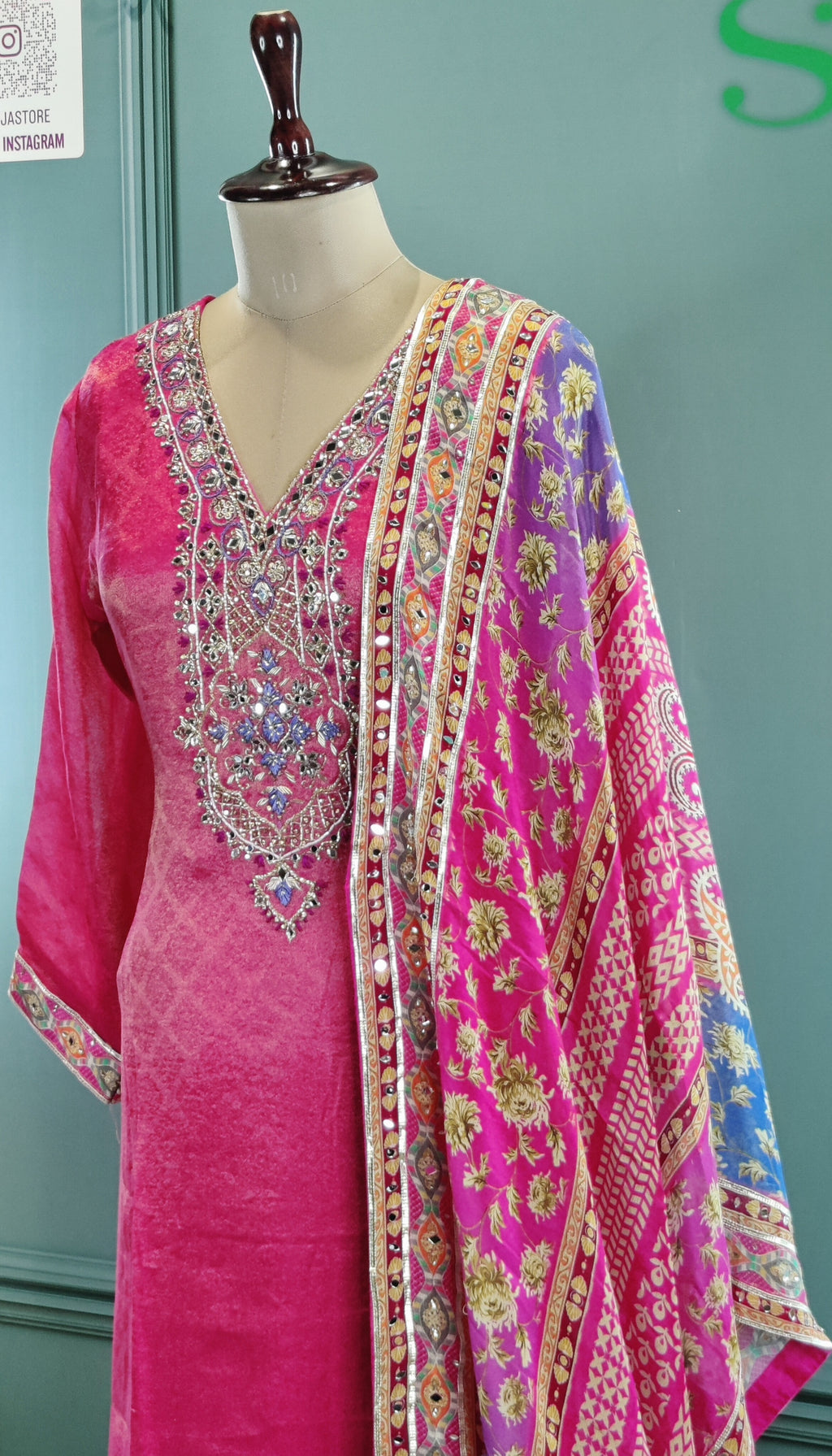Graceful Pink Sharara Suit with Embellished Detailing