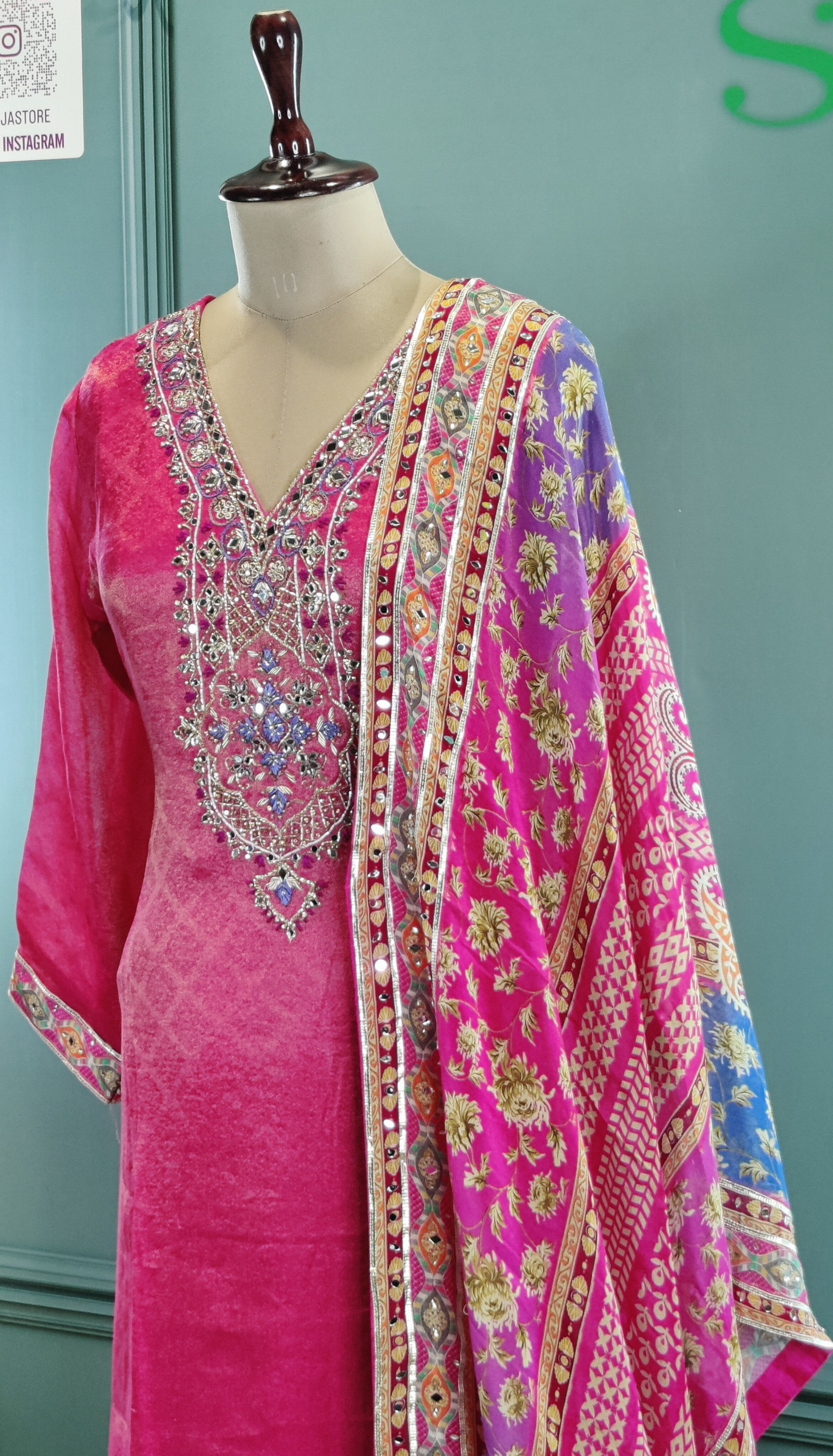 Graceful Pink Sharara Suit with Embellished Detailing
