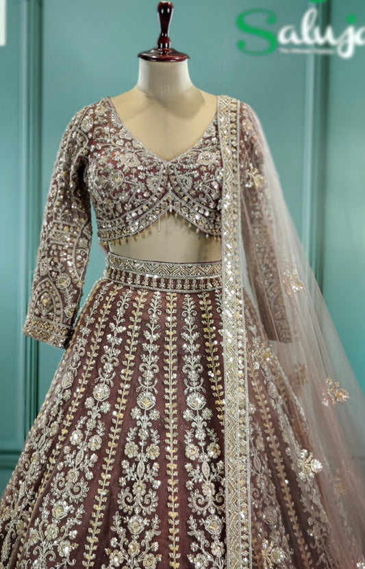 Elegant Mouse Colour Lehenga Choli