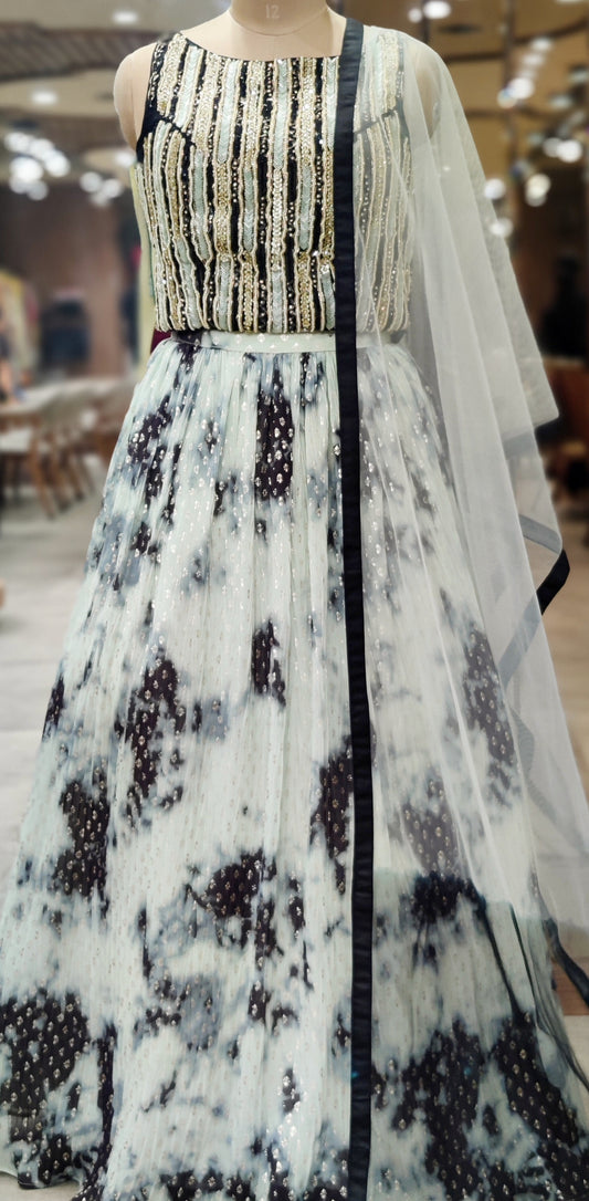 Midnight Élan Black & Ivory Lehenga Choli