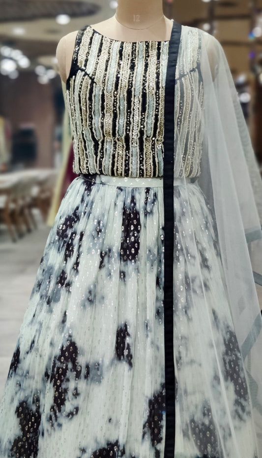 Midnight Élan Black & Ivory Lehenga Choli