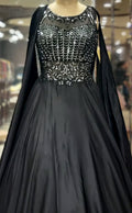 Noir Elegance Handcrafted Black Gown