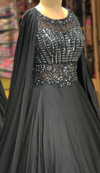 Noir Elegance Handcrafted Black Gown