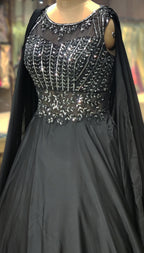 Noir Elegance Handcrafted Black Gown
