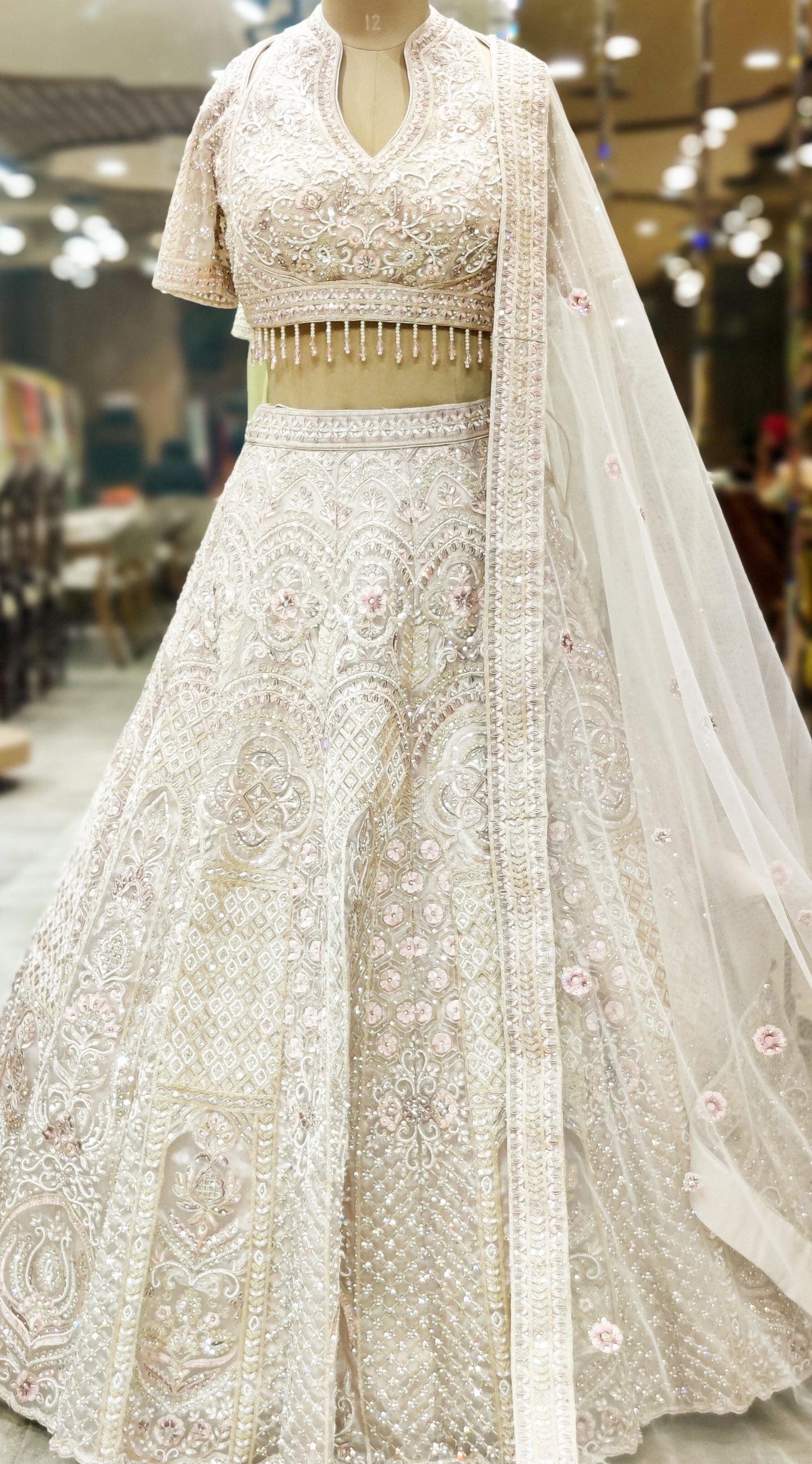 Rose Aura Handcrafted Pink Lehenga Chol