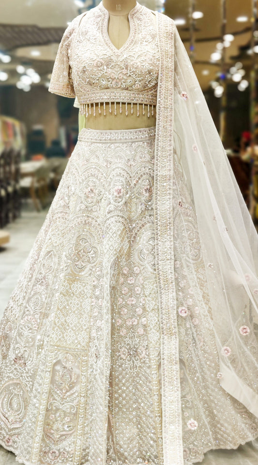 Rose Aura Handcrafted Pink Lehenga Chol