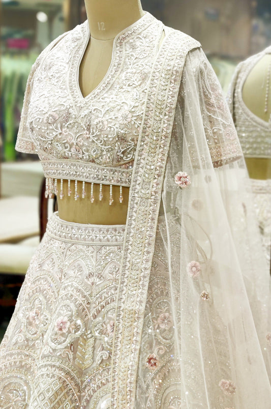 Rose Aura Handcrafted Pink Lehenga Chol