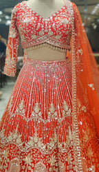 Embroidered Orange Lehenga Choli