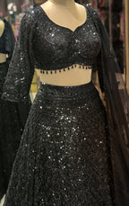 Noir Majesty Handcrafted Black Lehenga Choli