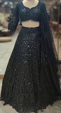 Noir Majesty Handcrafted Black Lehenga Choli