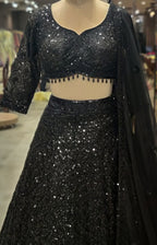 Noir Majesty Handcrafted Black Lehenga Choli