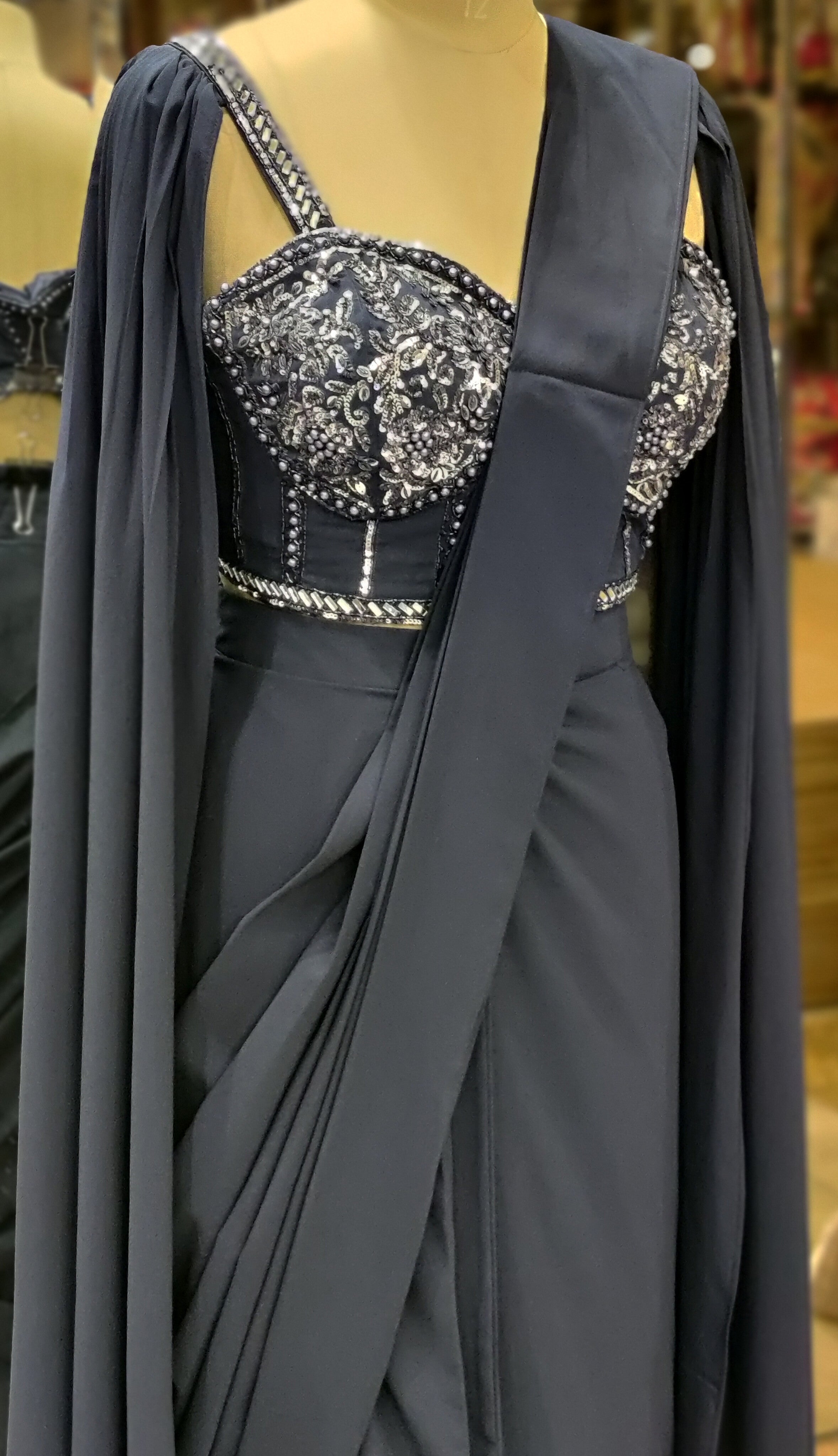 Luxe Navy Draped Saree