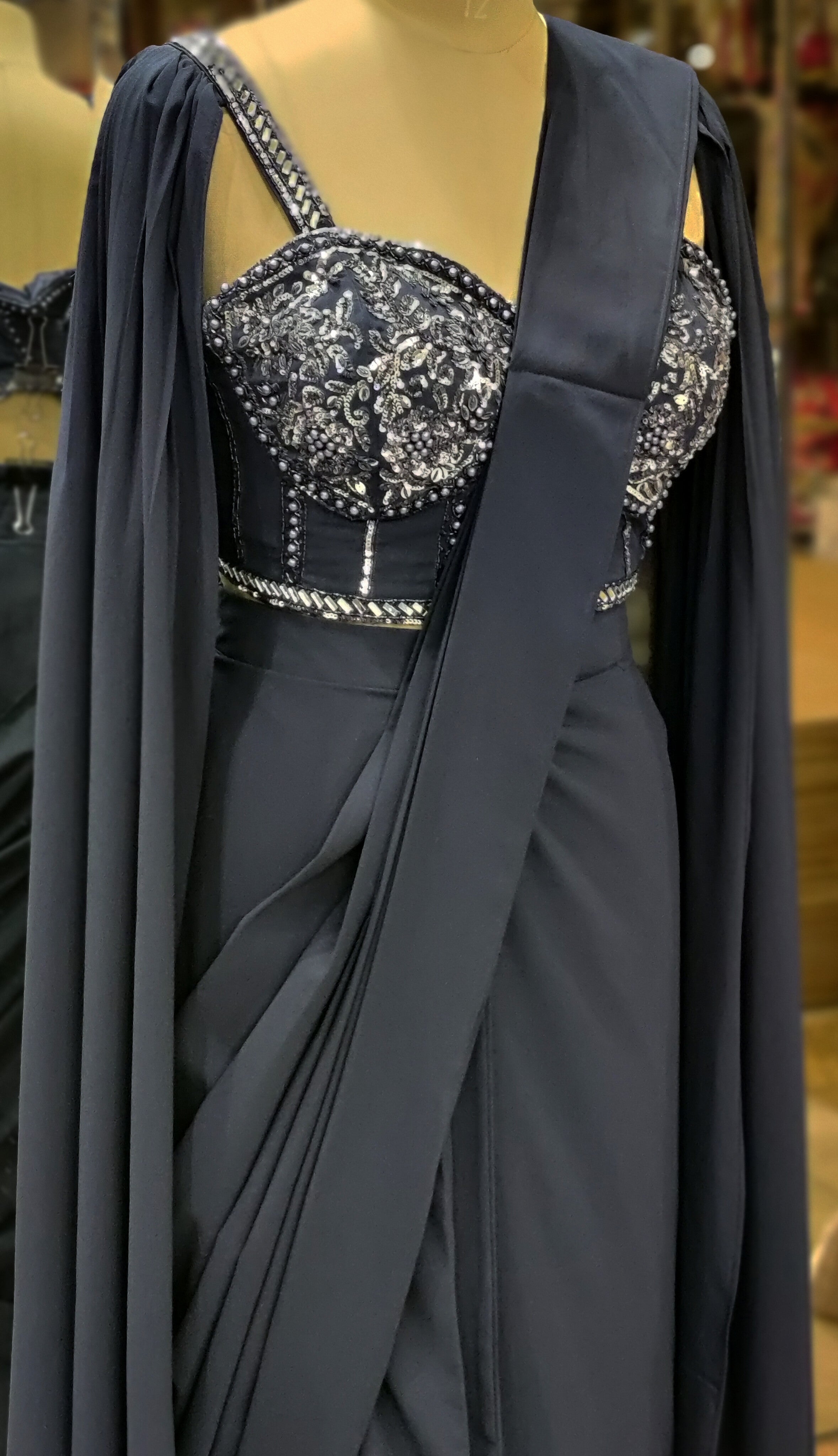 Luxe Navy Draped Saree