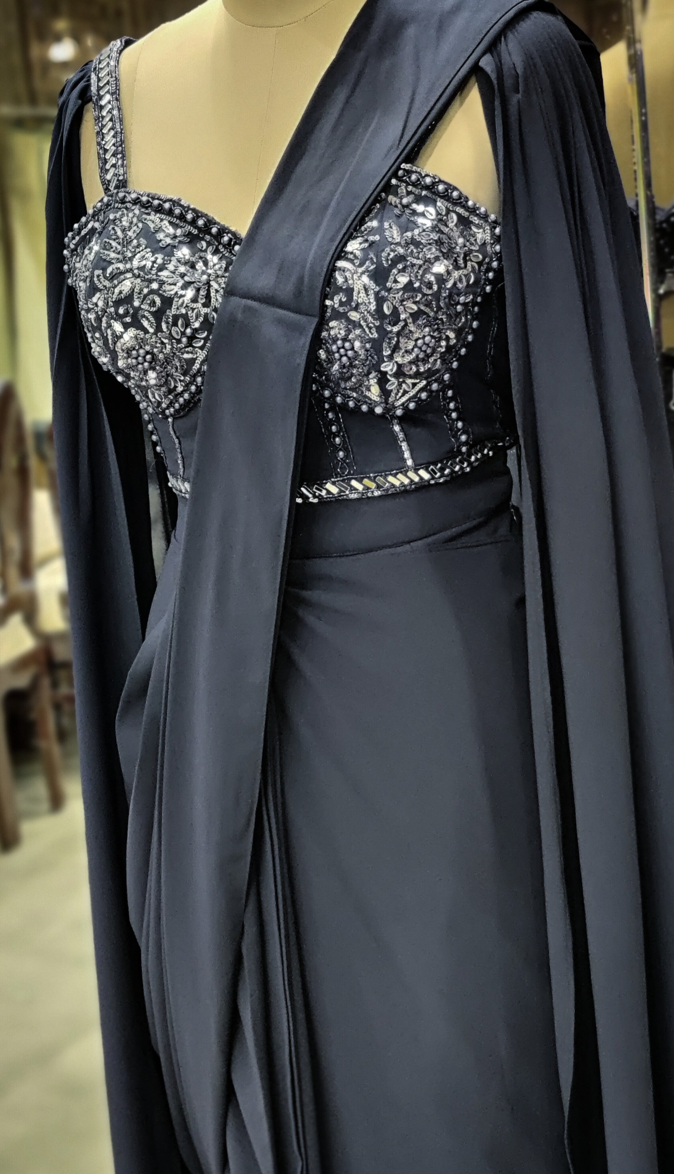 Luxe Navy Draped Saree