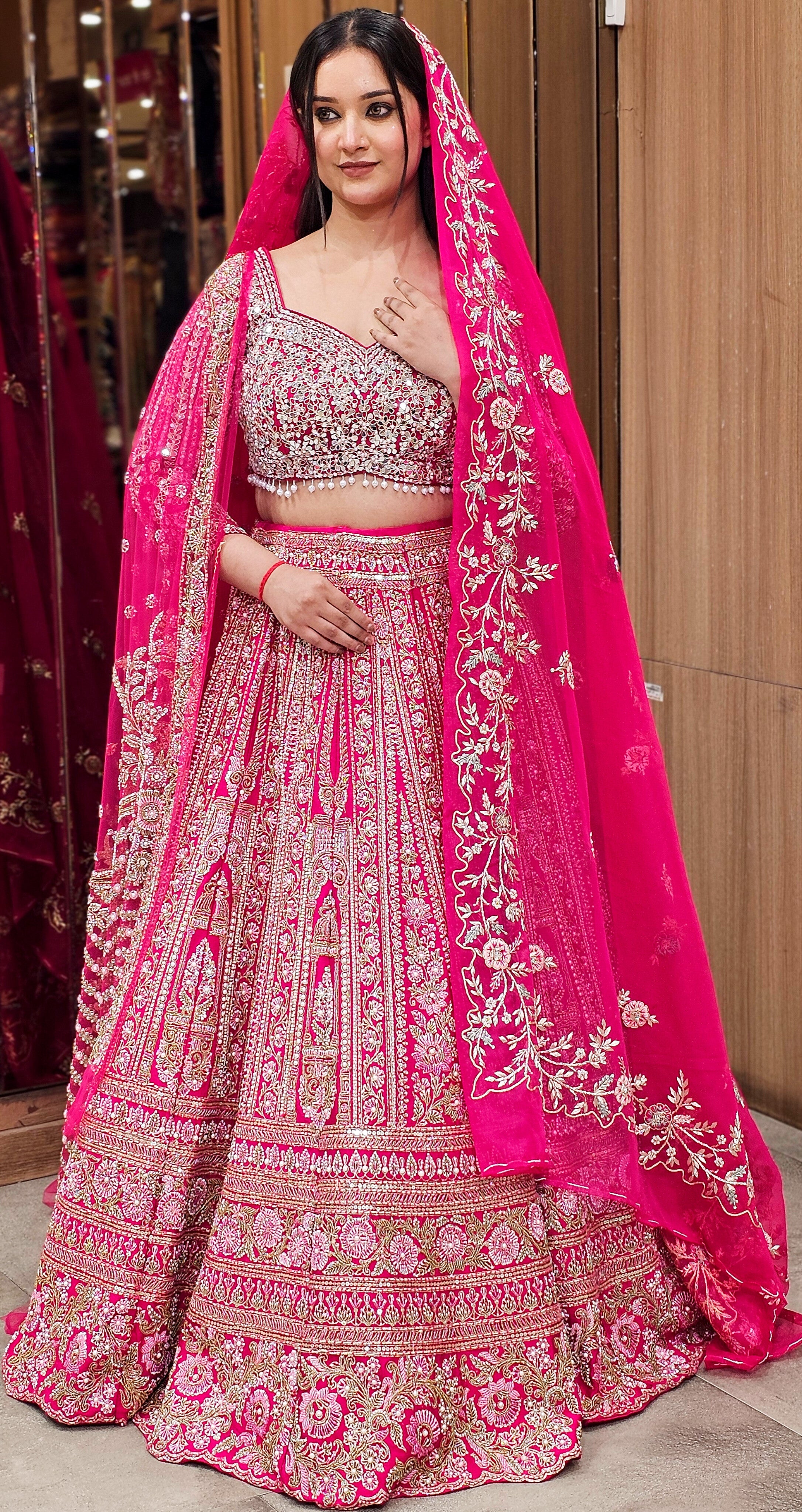 Elegant Pink Embroidered Lehenga Choli – Graceful Festive Wear