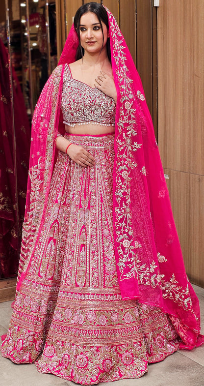 Elegant Pink Embroidered Lehenga Choli – Graceful Festive Wear