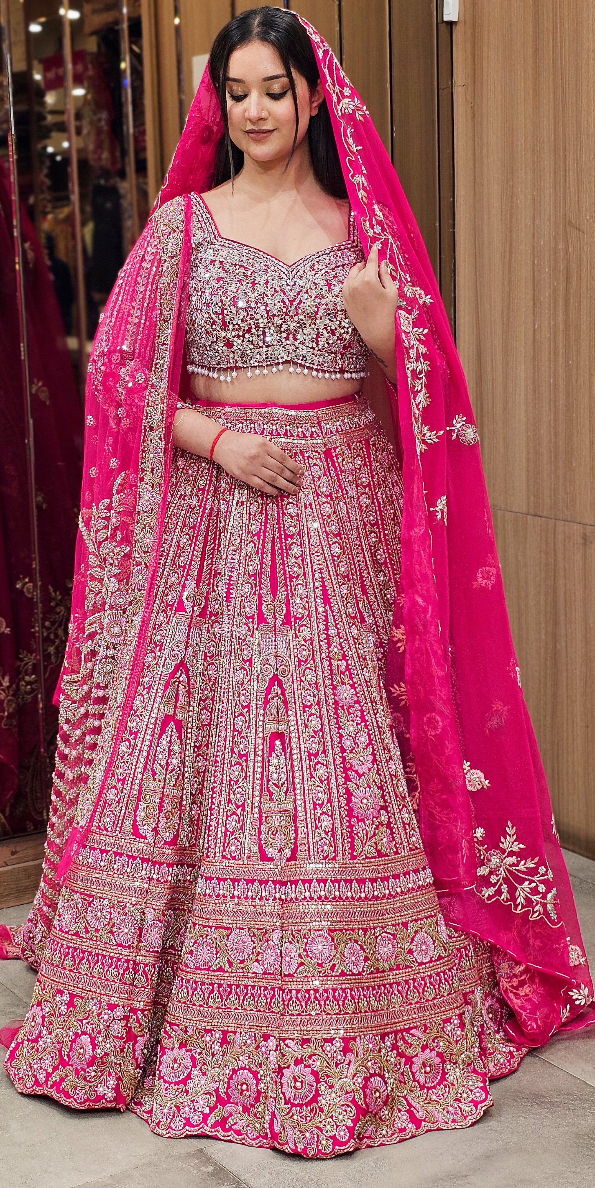 Elegant Pink Embroidered Lehenga Choli – Graceful Festive Wear