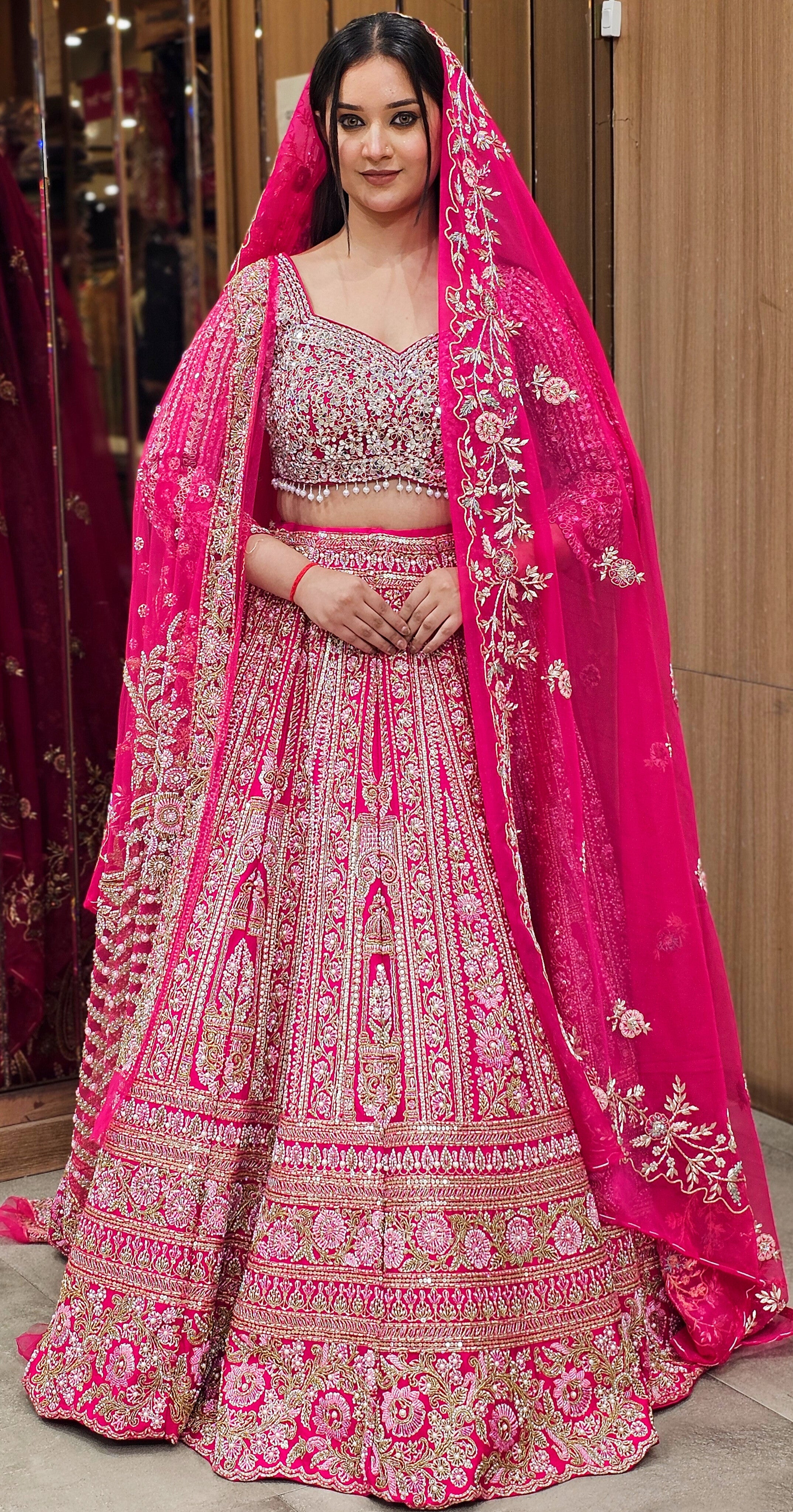 Elegant Pink Embroidered Lehenga Choli – Graceful Festive Wear