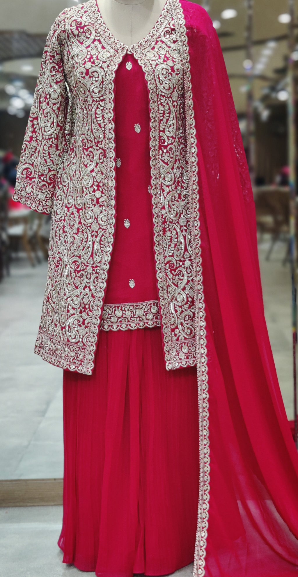 Magenta Indo-Western Ensemble – Bold Elegance with a Modern Twist