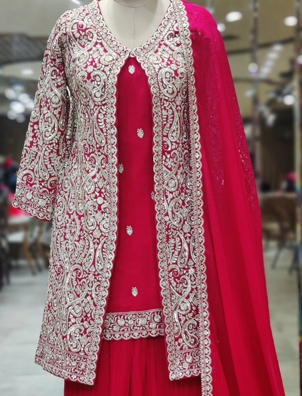 Magenta Indo-Western Ensemble – Bold Elegance with a Modern Twist