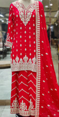 Cherry Red Sharara Suit – Bold Beauty with Regal Grace