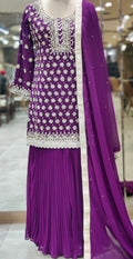 Royal Purple Sharara Suit – Elegance in Every Detail