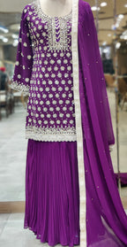 Royal Purple Sharara Suit – Elegance in Every Detail