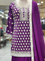 Royal Purple Sharara Suit – Elegance in Every Detail