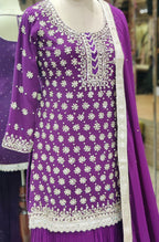 Royal Purple Sharara Suit – Elegance in Every Detail