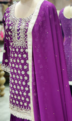 Royal Purple Sharara Suit – Elegance in Every Detail