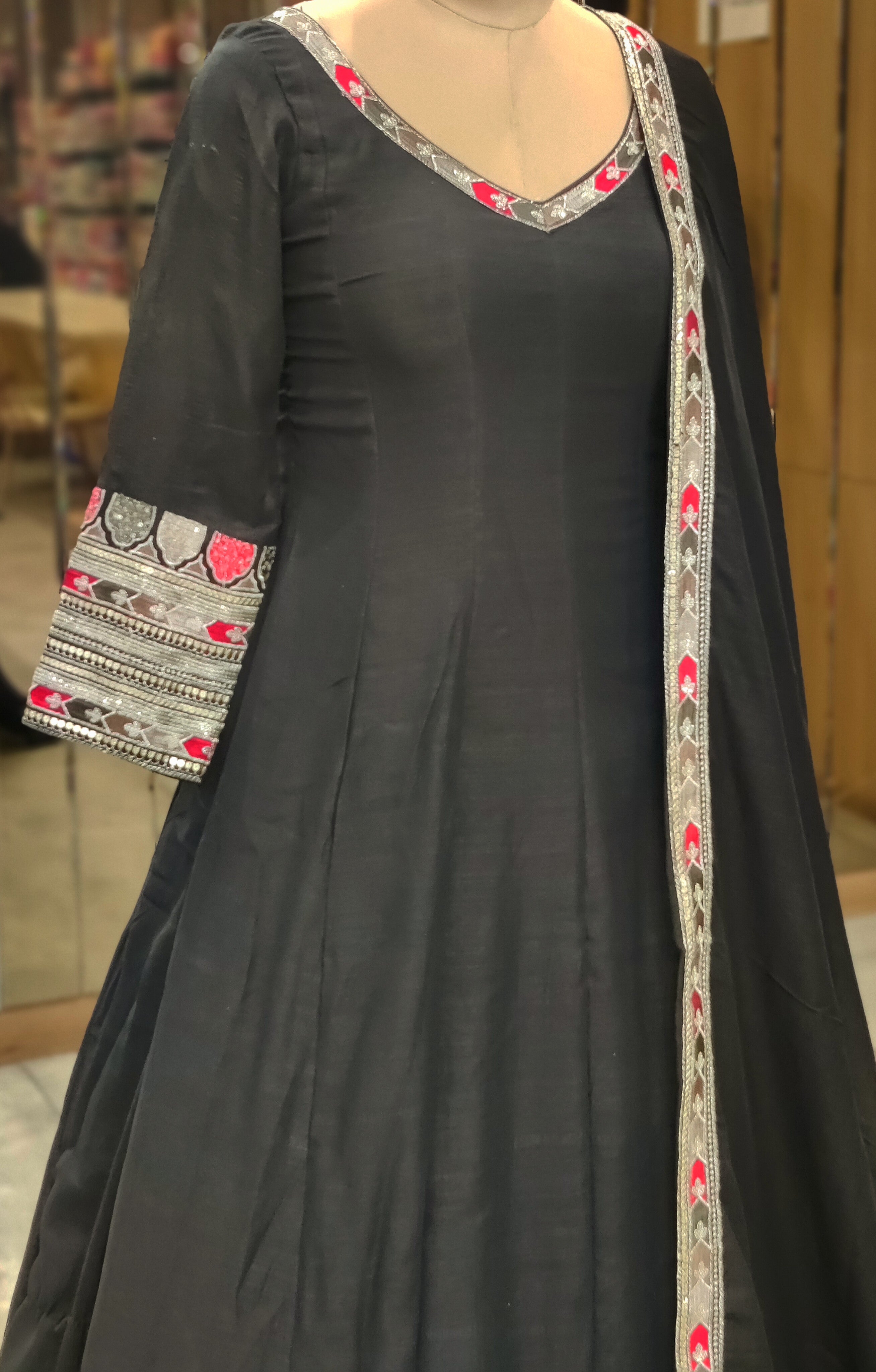 Majestic Black Anarkali Suit