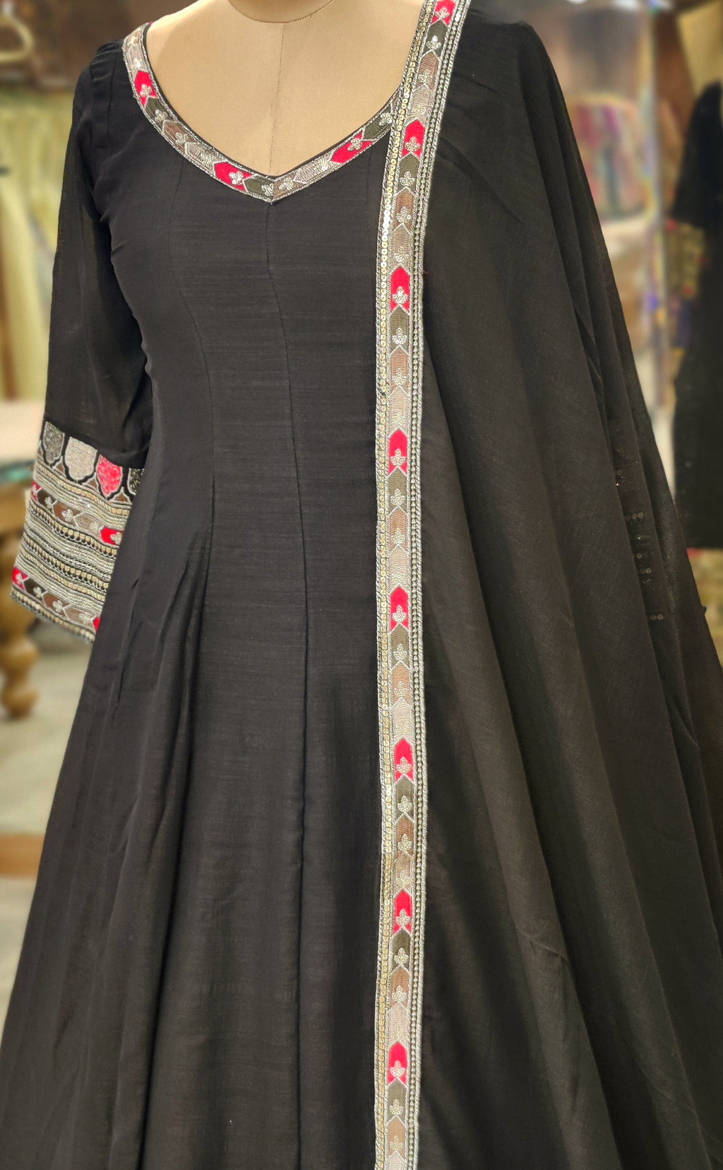 Majestic Black Anarkali Suit
