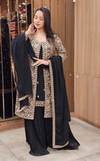 Chic Black Indo-Western Ensemble