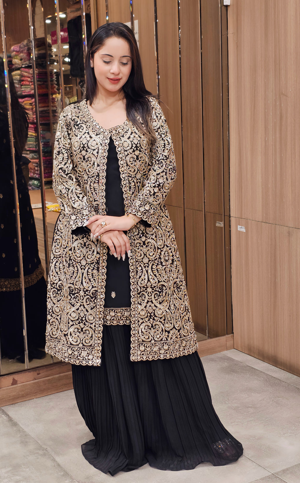 Chic Black Indo-Western Ensemble